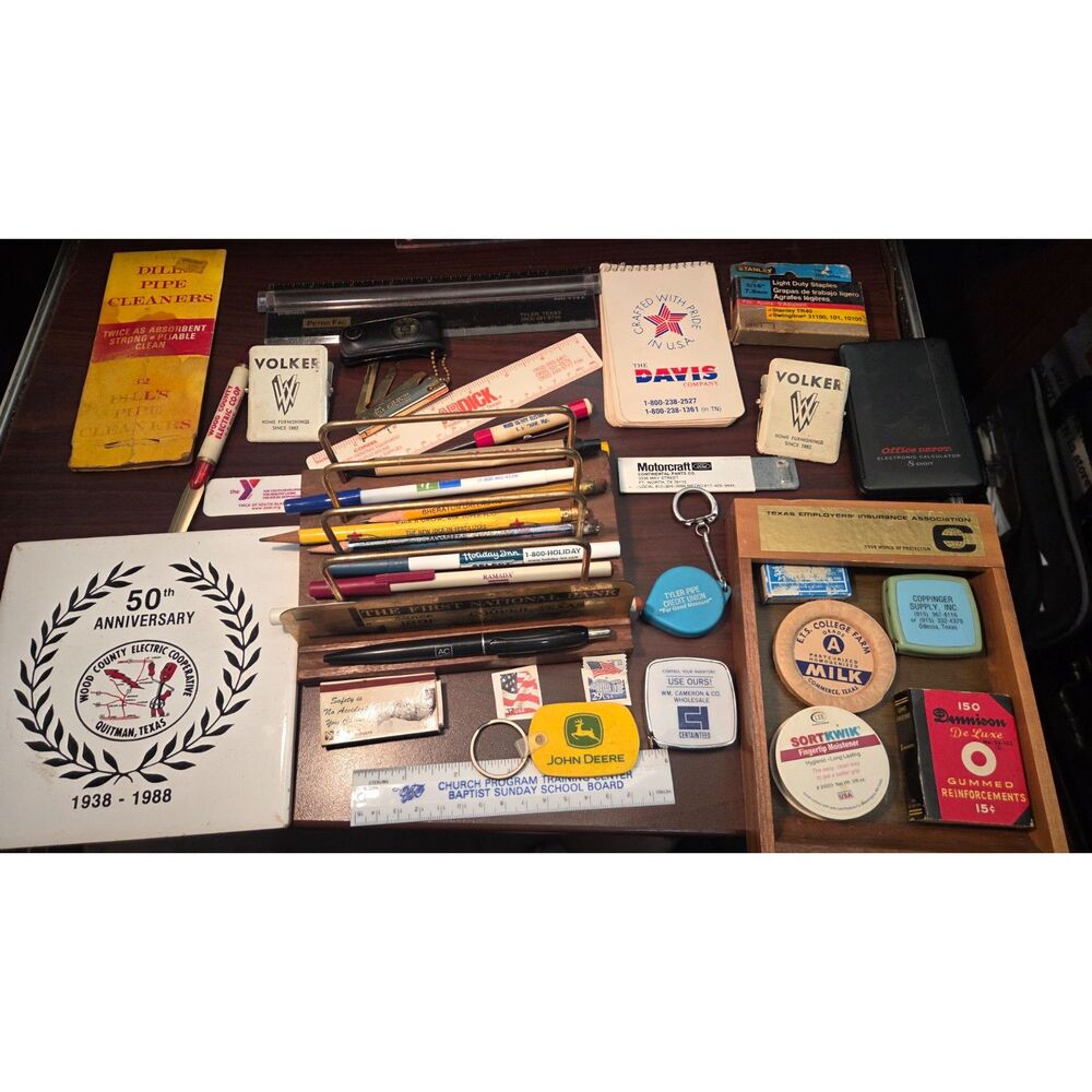 Vintage Retro Office Supply & Desk Decor Lot